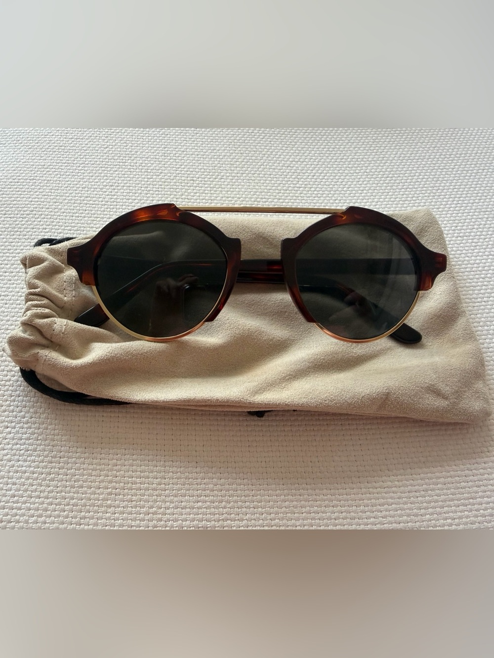 Illesteva Brown Leather Eyewear Case